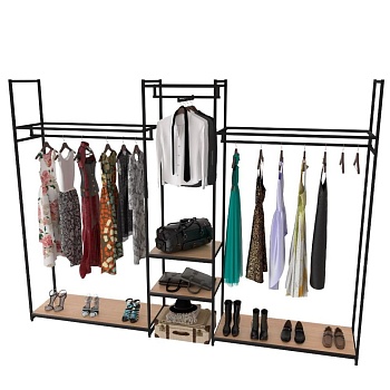 Стеллаж Лофт для одежды КД-2204 комбинированный