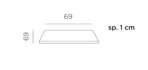 Столешница квадратная Piano Laminato 70x70 кортен