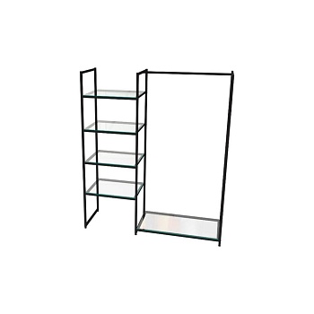 Стеллаж для одежды КС-1701 со стеклом в стиле Loft