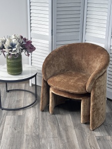 Кресло+оттоманка ХАГ (HUG) AT5139-13 Коричневый, ткань/ каркас металл в обивке, ®DISAUR