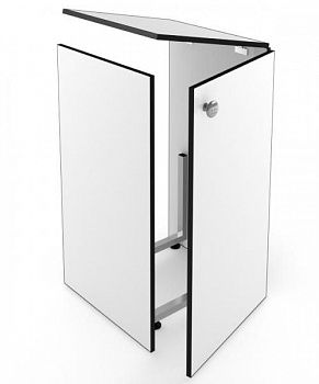  Пр-38 Прилавок-проход с конструкцией из металла цвет Белый с черной кромкой