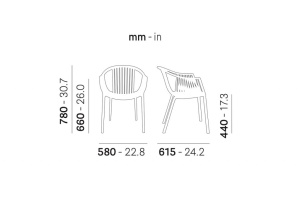 Кресло пластиковое Tatami красный