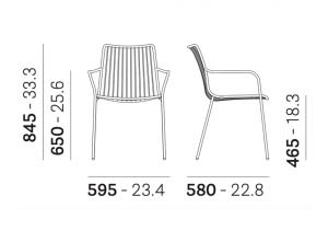 Кресло металлическое с высокой спинкой Nolita белый