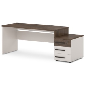 Стол с опорной тумбой T-26л/пр Лавана - Lavana цвет Таксония медовая и Бежевый песок