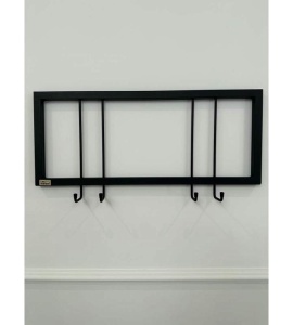 Вешалка настенная металлическая с крючками -60 (черный) цена 1 600 ₽ Вешалка настенная металлическая с крючками -60 (черный)