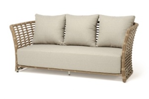 "Валенсия" диван из искусственного ротанга трехместный, цвет соломенныйцвет соломенный