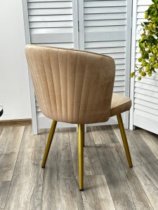 Стул МОНЕ цвет ZIZI 605 Латте, велюр / Золотой каркас