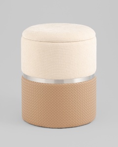 Пуф Кэрри с ящиком серебро шенилл бежевый