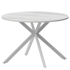 Стол нераздвижной Грань 2 Обеденные столы в пластике Грань 2 1000 (Н-3879) Фрост/Белый муар