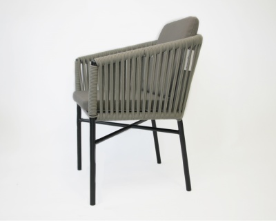 Кресло плетеное с подушками Palermo антрацит, светло-коричневый