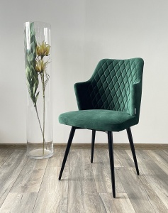 Стул ГЕРМАН (HERMAN) 360 град. ЗЕЛЕНЫЙ #19, велюр / черный каркас