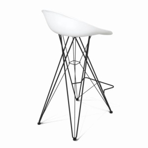 Стул полубарный Бакчар, белый/ черный