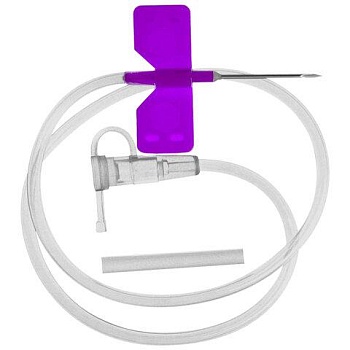 Иглы-бабочки для вливания в малые вены SFM 0,55 х 19 - 24G, КОМПЛЕКТ 100 шт., LUER, ш/к 16036