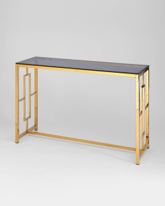 Консоль БРУКЛИН 120*40 золото стекло smoke