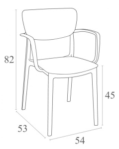 Кресло пластиковое Lisa черный