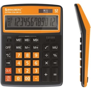 Калькулятор настольный BRAUBERG EXTRA COLOR-12-BKRG (206x155 мм), 12 разрядов, двойное питание, ЧЕРНО-ОРАНЖЕВЫЙ, 250478 цена 1 186 ₽ Калькулятор настольный BRAUBERG EXTRA COLOR-12-BKRG (206x155 мм), 12 разрядов, двойное питание, ЧЕРНО-ОРАНЖЕВЫЙ, 250478