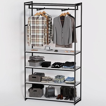 Стеллаж для одежды в стиле Лофт A22120-18-ЧБ