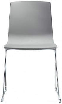 Стул пластиковый на полозьях Alice хром, светло-серый