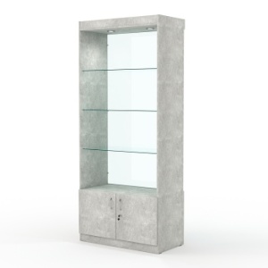 Витрина "АСТРА" №101 (без дверок, задняя стенка - стекло), Метрополитан Грей