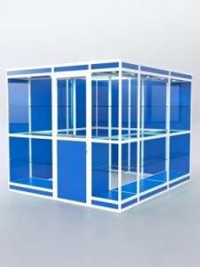 Павильон торговый из профиля угловой №4в, Делфт голубой U525 ST9 + Белый