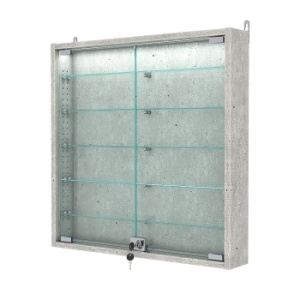 Витрина настенная с регулировочными полками №1-7АУ-РЕГ с подсветкой, Метрополитан Грей