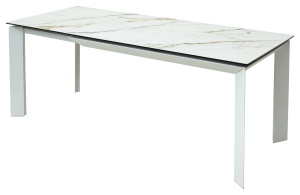 Стол CREMONA 160 KL-188 Контрастный мрамор / белый каркас, ®DISAUR