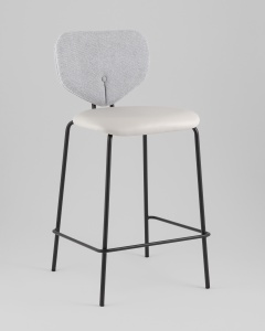 Стул полубарный Masey серый с серой экокожей