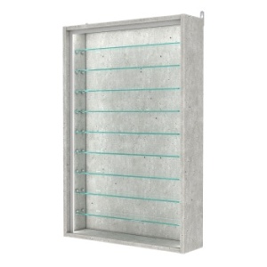 Витрина настенная №2-5Г-П, Метрополитан Грей