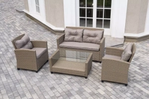 "Филадельфия" лаунж-зона из искусственного ротанга, цвет соломенныйцвет соломенный