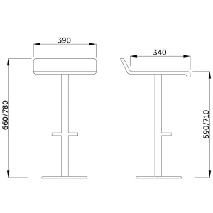 Стул барный Slim, коричневый, экокожа