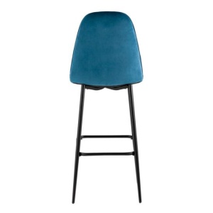 Стул барный Тейлор, велюр пыльно-синий