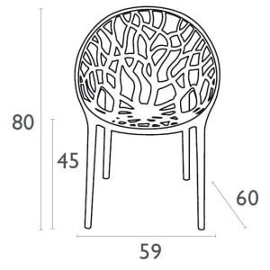 Кресло прозрачное Crystal серый