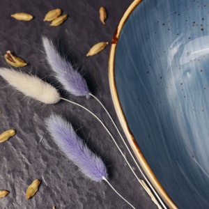 Блюдо глубокое VITAL 3, фарфор, синий, 21*17*7см