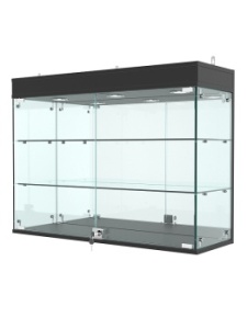 Витрина "АТРИУМ" с регулировочными полками настенная №3А-5Г-РЕГ, Черный