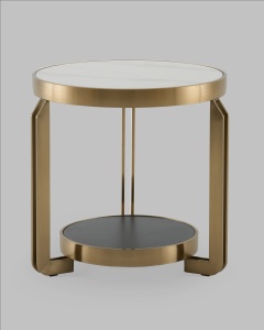 Журнальный столик Калисто 55*55 см светлая и темная керамика