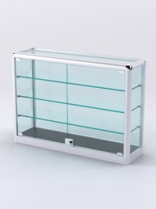 Витрина из профиля настольная "ВАЙБ ИКС" №3-3П-С-200 (задняя стенка Стекло), Черный