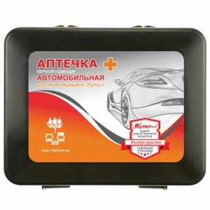 Аптечка первой помощи автомобильная, по приказу № 260н, ВИТАЛФАРМ, пластиковый бокс, 54054