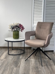 Стул КИННЕТ (KINNET) 360 град. поворот. цв ШОКОЛАД MOHAIR-440/ CASTEL-20, ткань/ Тем.-серый, ®DISAUR