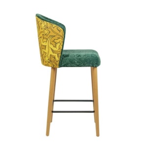 Кресло Lizard, микровелюр Vittorio malahit, спинка принт, каркас под лак