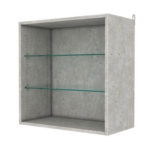 Витрина настенная с регулировочными полками №1-1ГГ-РЕГ, Метрополитан Грей