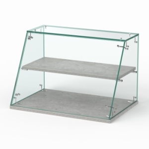 Витрина "СЛАДОСТЬ" №13КА-О-П для выпечки настольная с прямыми полками без дверок ПДСП, Метрополитан Грей