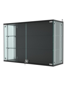 Витрина "АТРИУМ" с регулировочными полками настенная №3-1Г-РЕГ, Черный