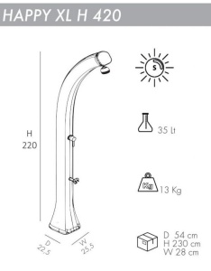 Душ солнечный Happy XL H 420 антрацит