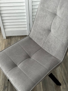 Стул БРОНКС (BRONX), 360 град. поворот. B22 Серый, велюр / черный каркас