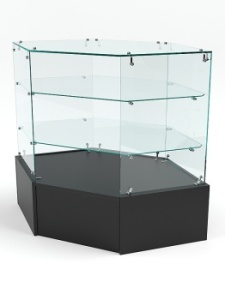 Прилавок угловой "ИСТРА" №18 шестигранный (без дверок), Черный