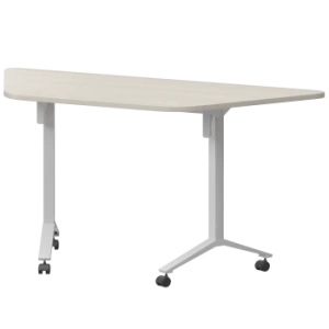 Стол мобильный складной трапециевидный Моби МБ22-127.58Т Ясень шимо/Белый