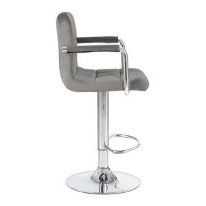 Барный стул Фолкрик, серый велюр