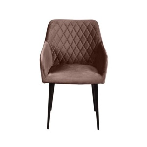 Стул Robert с подлокотниками бархат коричневый