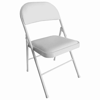 Стул складной BRABIX "Golf Plus CF-003 КОМФОРТ", белый каркас, кожзам белый, 532888