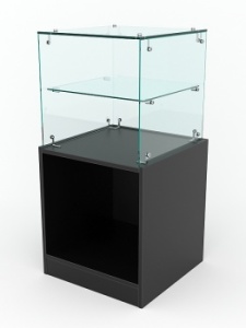 Торговый стеклянный прилавок "ИСТРА" №10 (без дверки), Черный
